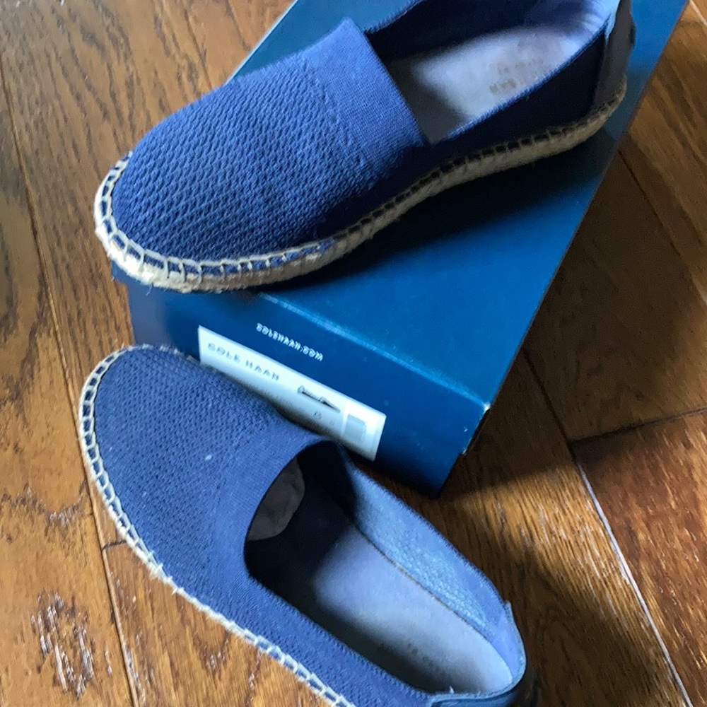 Cole Haan size 8 blue espadrilles slip on blue